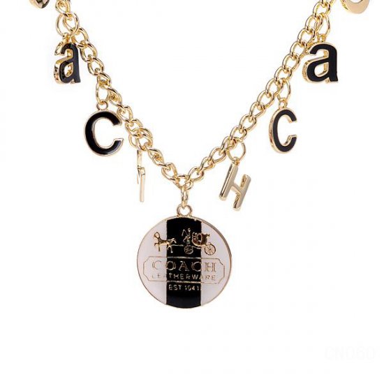 Coach Logo Float Gold Necklaces CYK | Women - Click Image to Close